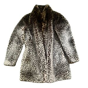 CALVIN KLEIN MOBWIFE AESTHETIC Faux Fur Leopard Coat